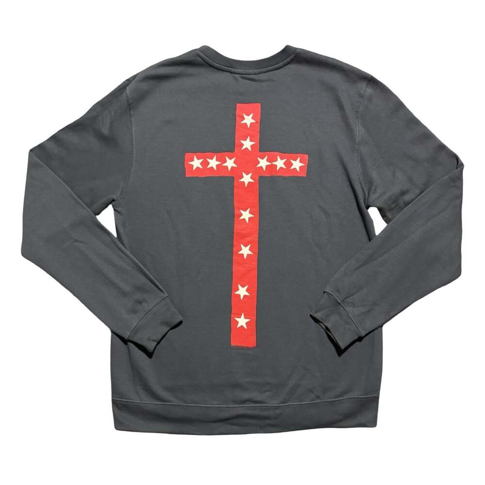 2014 Kanye West Yeezus Tour Wes Lang Cross Crewneck Sweatshirt Size M
